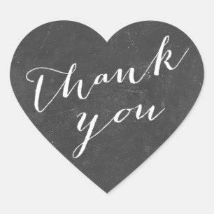 Rustic Chalkboard Thank You Wedding Favour Sticker