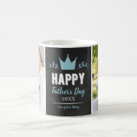 Rustic Chalkboard Two Photo Blue Father's Day Mug