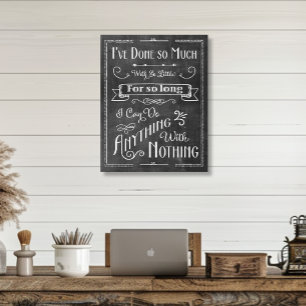 Rustic Chalkboard Typography Life Affirmation Canvas Print
