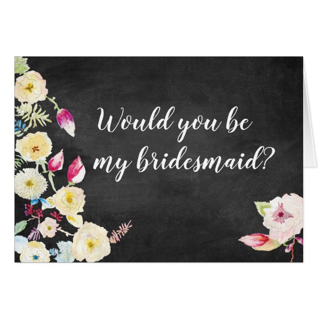 Rustic Chalkboard Vintage Floral Wedding (Front Horizontal)