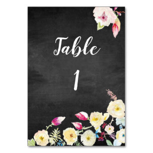 Rustic Chalkboard Vintage Floral Wedding Table Number