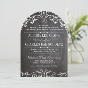 Rustic Chalkboard Vintage Typography  Invitation