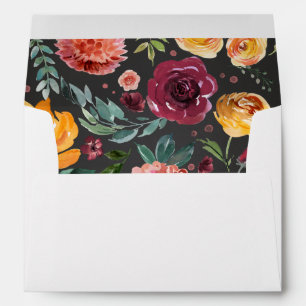 Rustic Chalkboard Watercolor Floral Wedding Envelopes