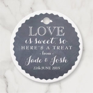 Rustic Chalkboard Wedding Favour Treat Tag