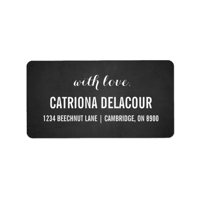 Rustic Chalkboard With Love Script Address Labels (Front)