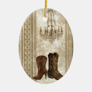 Rustic Chandelier cowboy Western country Ceramic Tree Decoration