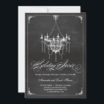 Rustic Chandelier Holiday Invitation - Chalkboard<br><div class="desc">These stylish holiday party invitations add a modern and elegant touch to your holiday celebration. Design © www.berryberrysweet.com</div>
