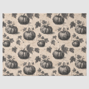 Rustic Charcoal Pumpkin and Vine Fall Tissue Paper