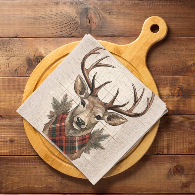 Rustic Charm Farmhouse Treasures with Plaid Deer Tea Towel (Creator Uploaded)