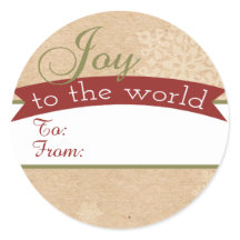 Rustic Charm Joy To The World Holiday Gift Tags