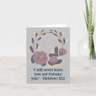 Rustic Charm Purple Gray Wreath Religious Blank Card