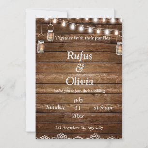 rustic charm wedding invitation