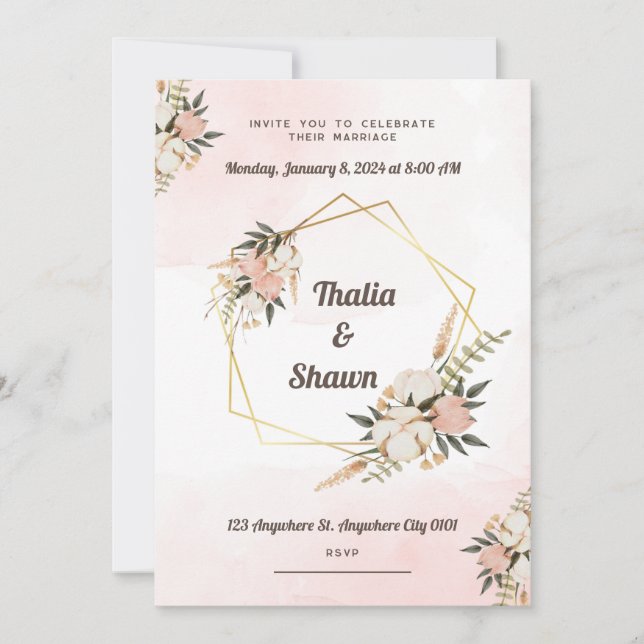 Rustic Charm Wedding Invitation (Front)