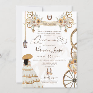 Rustic Charro Floral Boho Country Quinceanera Invitation