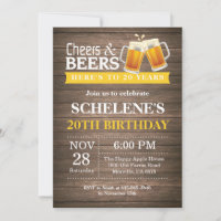 Rustic Cheers and Beers 20th Birthday