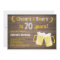 Rustic Cheers and Beers 70th Birthday Invitation