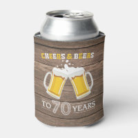 Rustic Cheers and Beers to 70 Years Can Cooler
