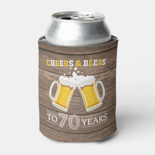 Rustic Cheers and Beers to 70 Years Can Cooler