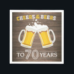 Rustic Cheers and Beers to 70 Years Napkins<br><div class="desc">Rustic Cheers and Beers to 70 Years Napkin</div>