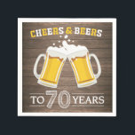 Rustic Cheers and Beers to 70 Years Napkins<br><div class="desc">Rustic Cheers and Beers to 70 Years Napkin</div>