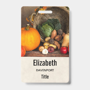 Rustic Chef's Table Bountiful Harvest ID Badge