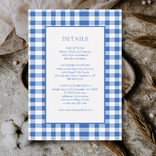 Rustic Chequered Baby Blue Plaid Gingham Details Enclosure Card