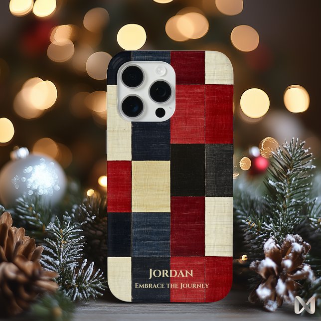 Rustic Chequered Grid – Textured Sophistication Case-Mate iPhone Case (Creator Uploaded)