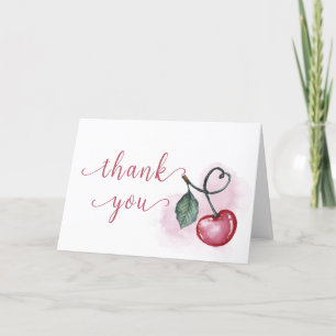 Rustic Cherry Berry Sweetheat Baby Shower Thank You Card