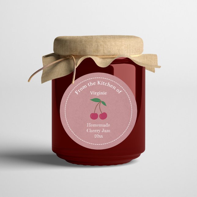 Rustic Cherry Jam Label Sticker (Rustic Cherry Jam Label Sticker)