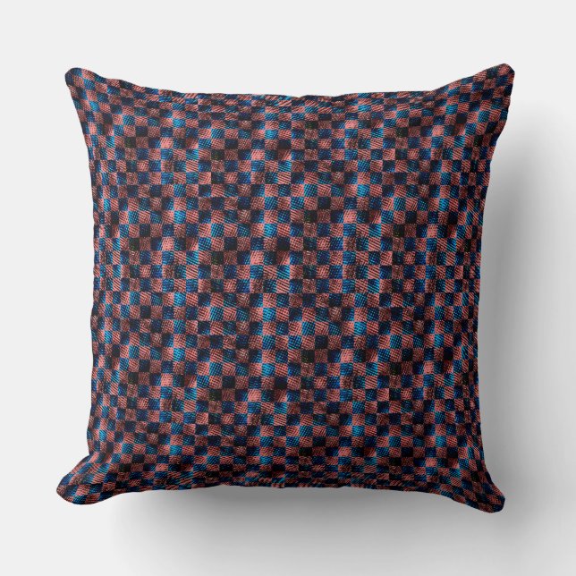 Rustic chess in the form of crossed scratches cushion (Front)
