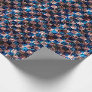 Rustic chess in the form of crossed scratches wrapping paper