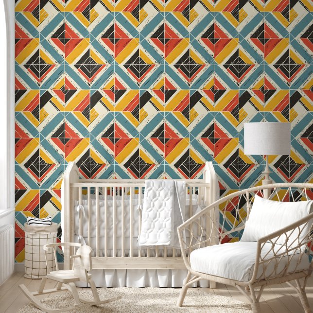 Rustic Chevron Mosaic Wallpaper (Kids)