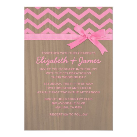 Rustic Chevron Zigzag Wedding Invitations