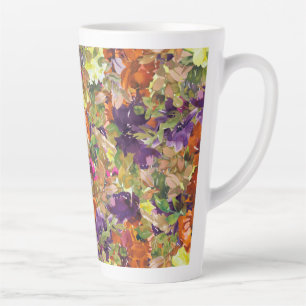 Rustic Chic Autumn Fall Floral Pattern Latte Mug