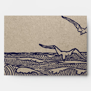 Rustic Chic Beach Destination Wedding Faux Kraft Envelope