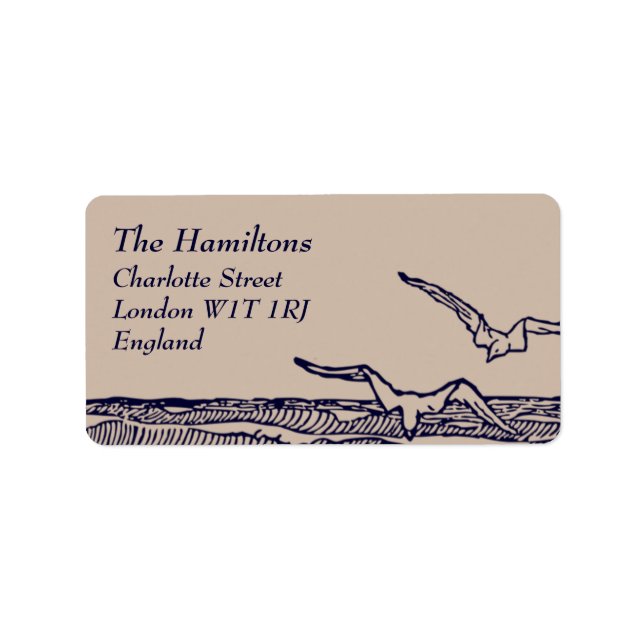 Rustic Chic Beach Wedding  Address Label (Front)