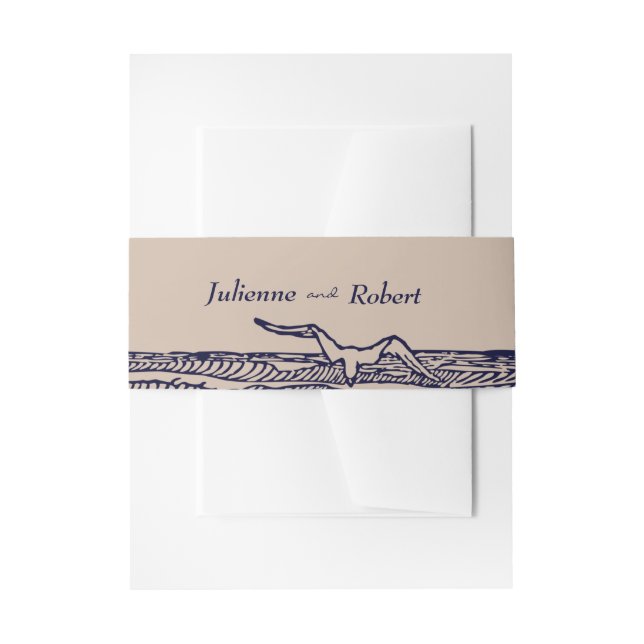 Rustic Chic Beach Wedding Invitation Belly Bands Band (Front Example)