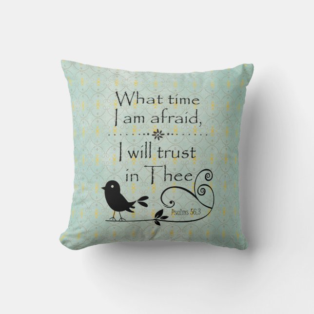 Rustic Chic; Bird with Bible Verse Cushion (Front)