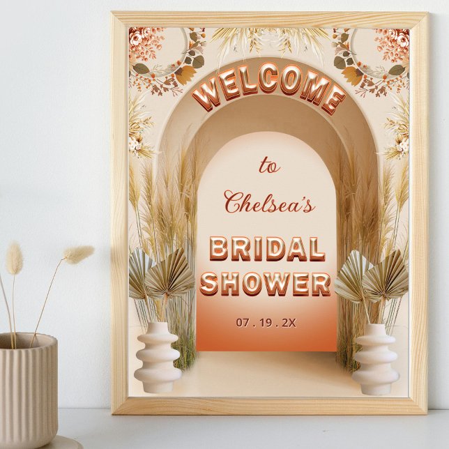 Rustic Chic Boho Pampas Bridal Shower Welcome Sign (Creator Uploaded)