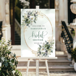 Rustic Chic Botanical Bridal Shower Welcome Sign