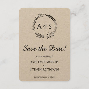 Rustic chic bothanical wedding save the date