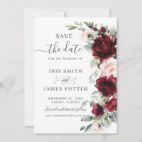 Rustic Chic Burgundy Blush Pink Floral Wedding