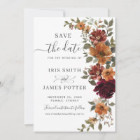 Rustic Chic Burgundy Burnt Orange Floral Wedding