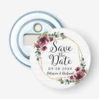 Rustic Chic Burgundy Floral Wedding Save The Date 