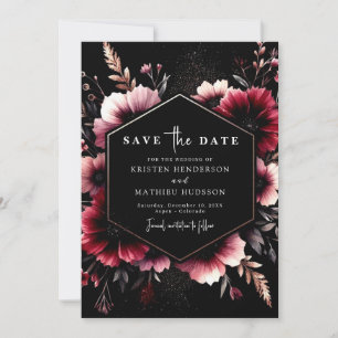 Rustic Chic Burgundy Wedding Save The Date
