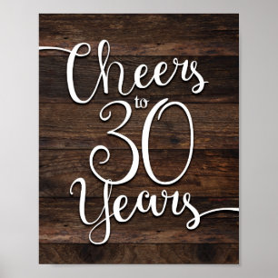 Rustic Chic CHEERS TO 30 YEARS Print