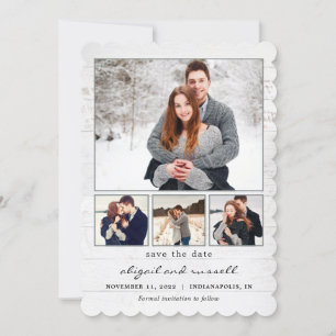 Rustic Chic Collage Wedding Save The Date Card