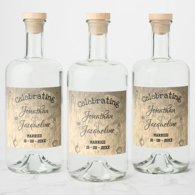 Rustic Chic Custom Wedding Liquor Bottle Labels (Bottles)