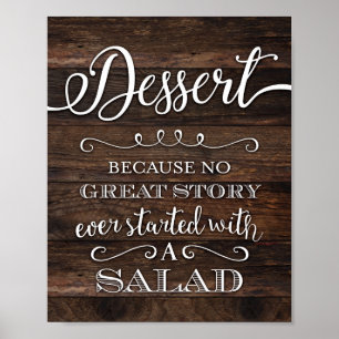 Rustic Chic DESSERT Party Sign Print
