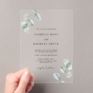 Rustic Chic Eucalyptus Wedding Invitation